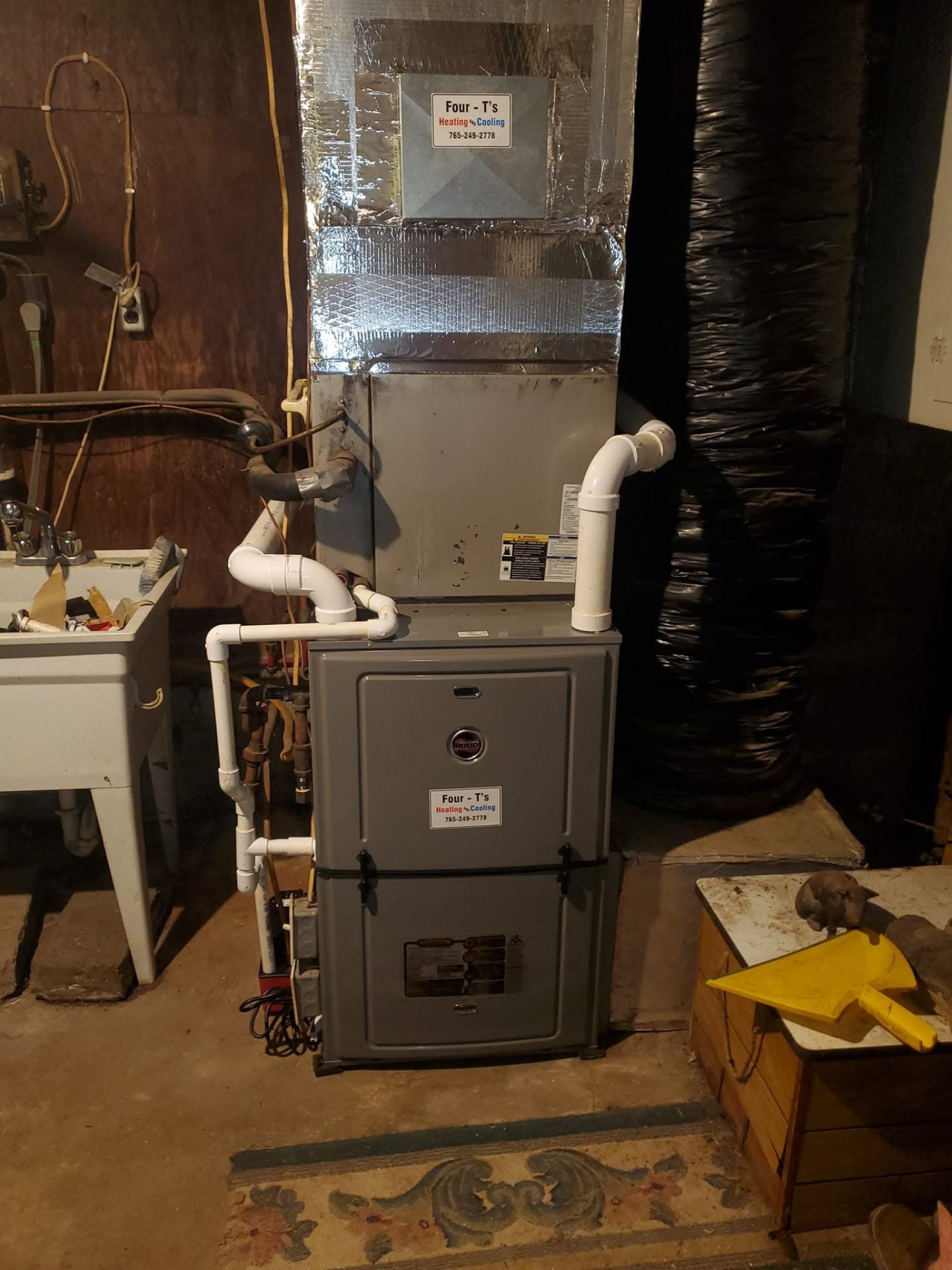 Ruud furnace installation by 4-T's Heating & Cooling in a Frankfort home